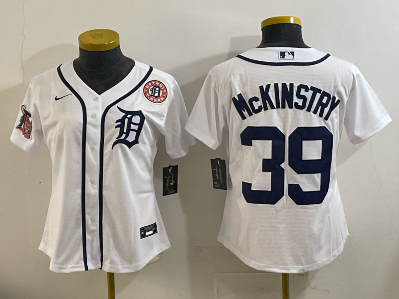 Youth  Detroit Tigers #39 McKinstry white 2025 Nike MLB jersey 015